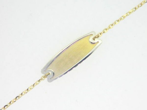 Baby ID Satin Finish 5.5-6" Adjustable Bracelet 10KT TT *Engravable