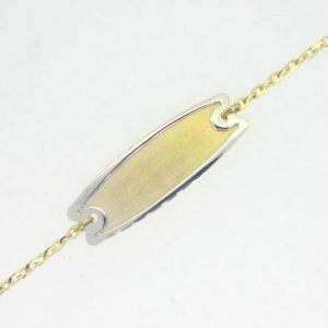 Baby ID Satin Finish 5.5-6" Adjustable Bracelet 10KT TT *Engravable