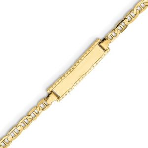 Anchor Link Engravable ID 6" Baby Bracelet 10KT