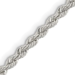 Rope Link 7" Bracelet 10KT WG/3MM