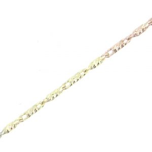 D.Cut Mini Bullet Link 8.75" Bracelet Italian 10KT TC/.95MM