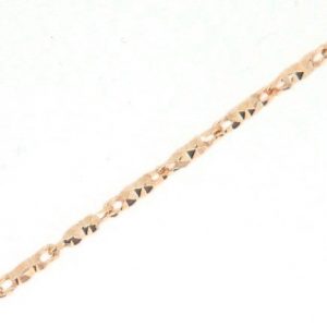 D.Cut Pineapple Link 7.75" Bracelet Italian 10KT PK/1.2MM