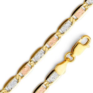 Valentino Link 7.5" Bracelet 10KT TC/4MM
