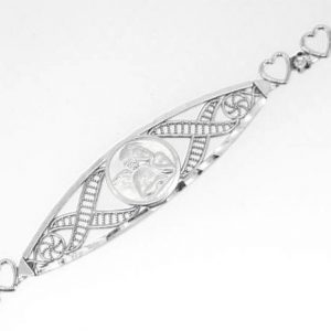 Baby Angel Filigree & Heart 7" Bracelet 10KT WG   *CLEARANCE-FINAL SALE*