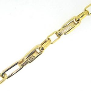 7MM Paper Clip & Greek Key Mixed L:ink 8" Bracelet 10KT  *CLEARANCE-FINAL SALE*