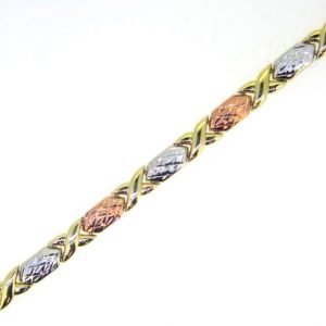 D.Cut Hugs N Kisses 7.25" Bracelet 10KT TC/4MM