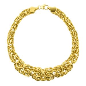 Graduated Byzantine Link 7.5" Bracelet 10KT/6-12MM