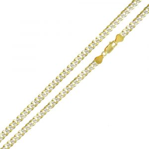 Concave Curb Solid Link 10" Anklet Italian 10KT TT/2.2MM