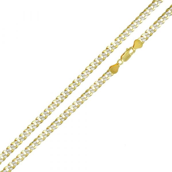 Concave Curb Solid Link 7.5" Bracelet Italian 10KT TT/2.2MM