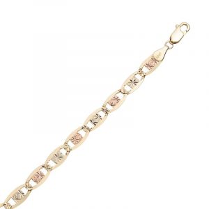D.Cut Valentino Link 7.5" Bracelet Italian 10KT TC/2.6MM