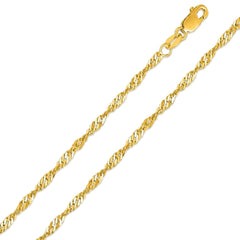 Singapore Link 10" Ankle Bracelet Italian 10KT/1.65MM