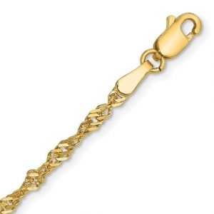 Singapore Link 8" Bracelet Italian 10KT/2.8MM