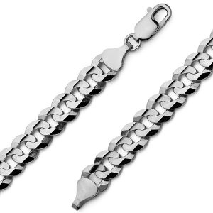 Concave Curb Link 7.5" Bracelet 10KT WG/4MM