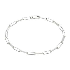 Paper Clip Link 7.75" Bracelet 10KT WG/3MM