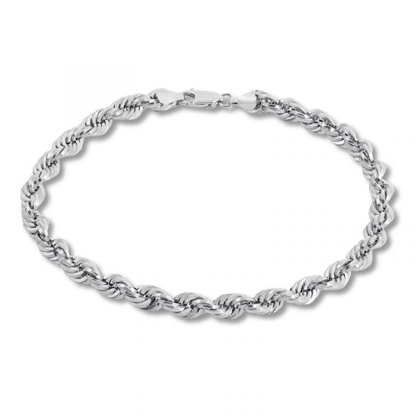 3MM Rope Link 7" Bracelet 10KT WG