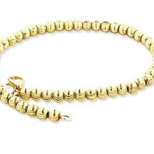 D.Cut Moon Bead 8" Bracelet Italian 10KT/5MM
