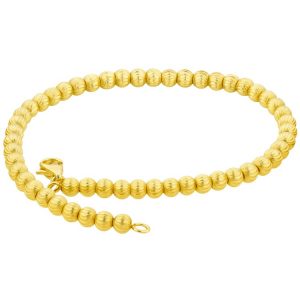 D.Cut Moon Bead 8" Bracelet Italian 10KT/5MM