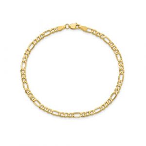 Dainty Figaro Link 7.5" Bracelet Italian 10KT/2MM