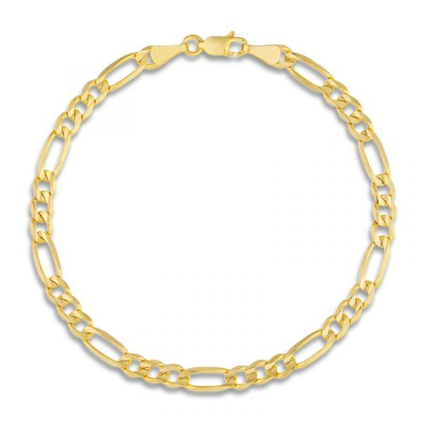 Concave Figaro Link 7.5" Bracelet Italian 10KT4MM