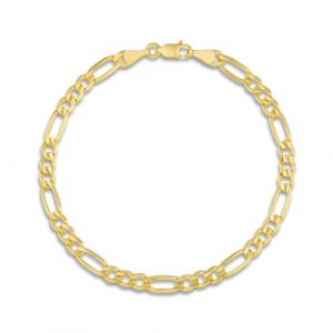 Concave Figaro Link 7.5" Bracelet Italian 10KT/4MM