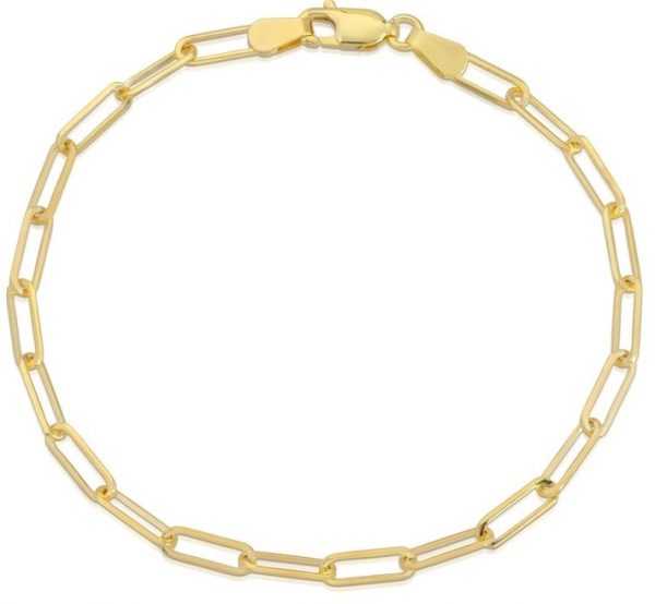 Paper Clip Link 10.25" Anklet Italian 10KT/3.5MM