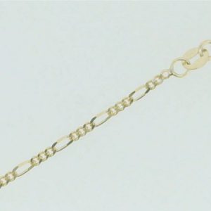 D.Cut Figaro Link 7.25" Bracelet Italian 10KT/1.85MM