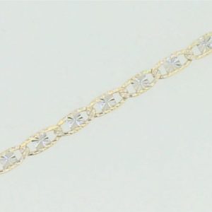 Valentino D.Cut Link 7.5" Bracelet Italian 10KT TT/3.4MM