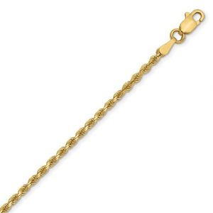 7.75" D.Cut Rope Link Bracelet Italian 10KT/2.5MM