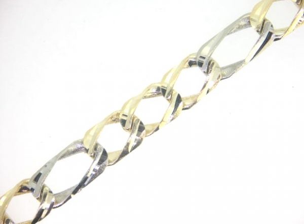 D.Cut Cast Link 8.5" Gents Bracelet 10KT TT/7.7MM  *CLEARANCE-FINAL SALE*