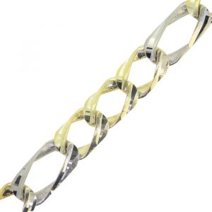 D.Cut Cast Link 8.5" Gents Bracelet 10KT TT/7.7MM
