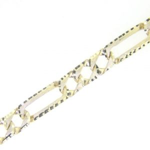 Cast Link 3+1 D.Cut & Brushed with Lobster Clasp 8.75" Gents Bracelet 10KT/10MM