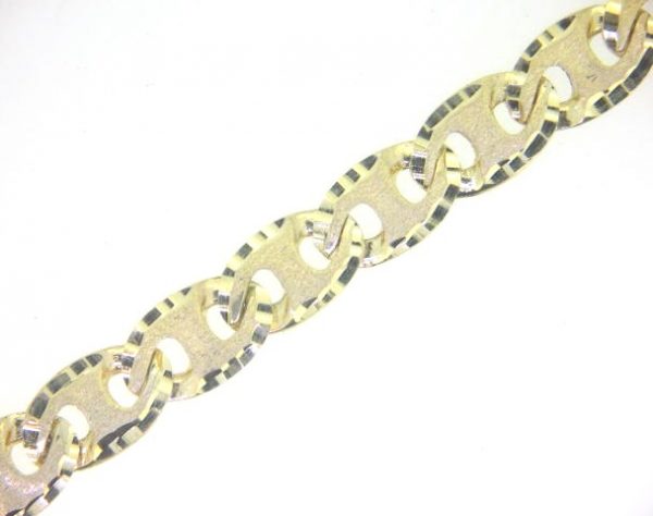 Oval Mariner Cast Link D.Cut Gents 8.25" Bracelet 10KT/8MM