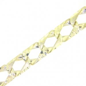 Nugget Texture & D.Cut Alternating Cast Link 8.5" Gents Bracelet 10KT/8MM  *CLEARANCE-FINAL SALE*