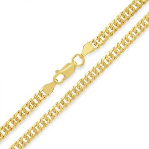 Double Curb Solid Link 8.5" Bracelet Italian 10KT/4MM