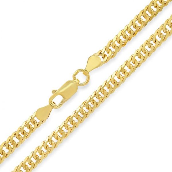 Double Curb Solid Link 8.5" Bracelet Italian 10KT/4MM