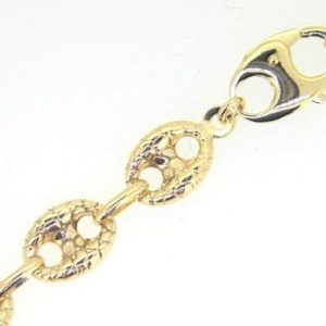 Nugget Patterned Puffed Mariner Link 8.5" Bracelet 10KT/9.5MM  *CLEARANCE-FINAL SALE*