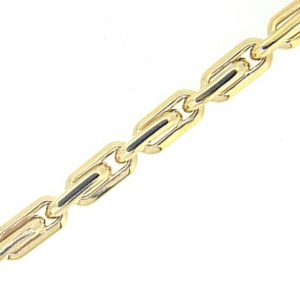 Double Beveled Paper Clip Link 8.75" Bracelet 10KT/7MM