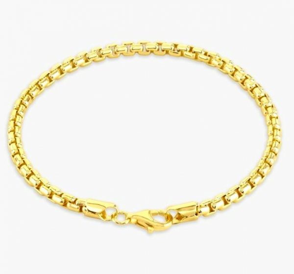 Venetian Round Box Link 8" Bracelet 10KT/4MM