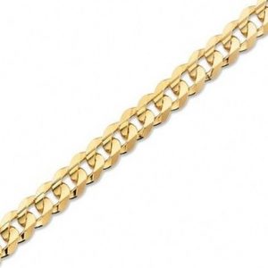 Concave Curb Solid Link 8.5" Bracelet Italian 10KT/5MM