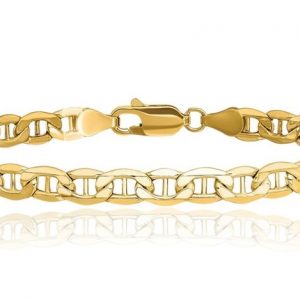 Concave Mariner Link 8.5" Bracelet Italian 10KT/4.5MM
