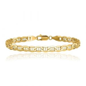 Concave Mariner Link 8.75" Bracelet Italian 10KT/5.2MM