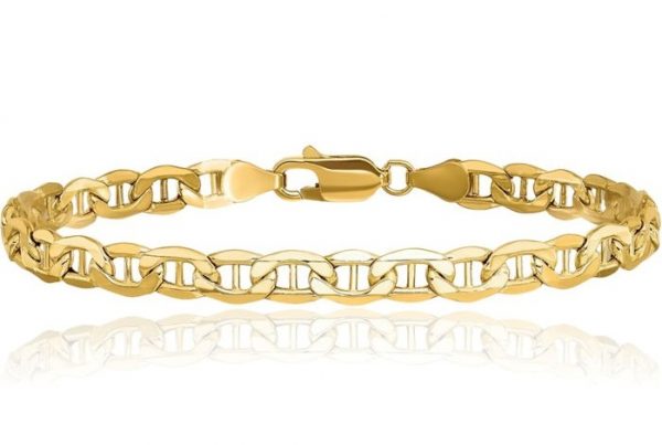 Concave Mariner Link 8.75" Bracelet Italian 10KT/5.2MM