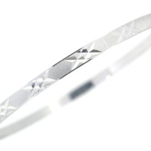 4MM D.Cut Flat Edge Bangle 10KT WG/67MM *CLEARANCE-FINAL SALE*