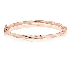 3.75MM Twisted Hinged Oval Bangle Italian 10KT PK/58MM  *CLEARANCE-FINAL SALE*