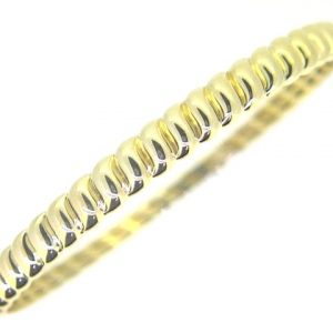 3-7MM Tapered Cable Design Hinged Bangle 10KT/64MM