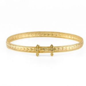 Fancy Cross Adjustable Baby Bangle 10KT