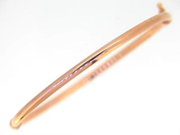 3MM High Polish Oval Hinged Tube Bangle 10KT PK/65MM