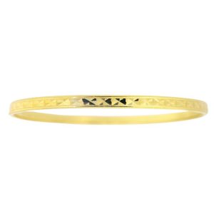 3.8MM D.Cut Bombay Bangle Bracelet 10KT/68MM
