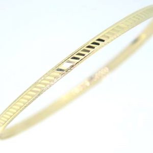3.8MM D.Cut Bombay Bangle Bracelet 10KT/68MM