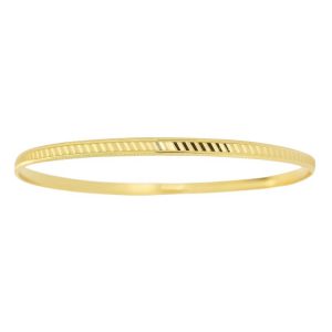 3.8MM D.Cut Bombay Bangle Bracelet 10KT/68MM